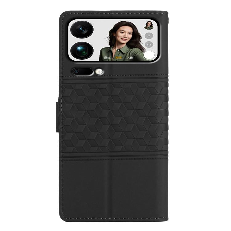 For Xiaomi 17 Pro Max Diamond Embossed Skin Feel Leather Phone Case