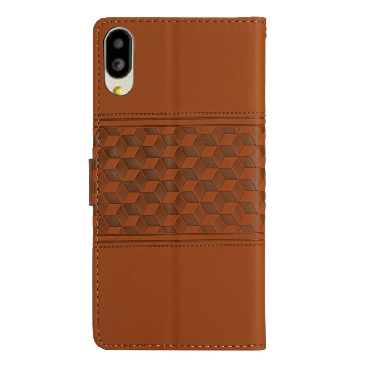 For Sharp Basio active SHG09 Diamond Embossed Skin Feel Leather Phone Case