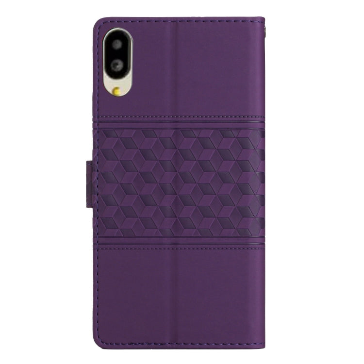 For Sharp Basio active SHG09 Diamond Embossed Skin Feel Leather Phone Case