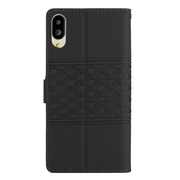 For Sharp Basio active SHG09 Diamond Embossed Skin Feel Leather Phone Case