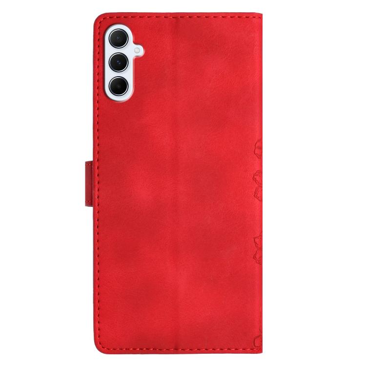 For Samsung Galaxy A17 5G Cherry Blossom Butterfly Skin Feel Embossed PU Phone Case