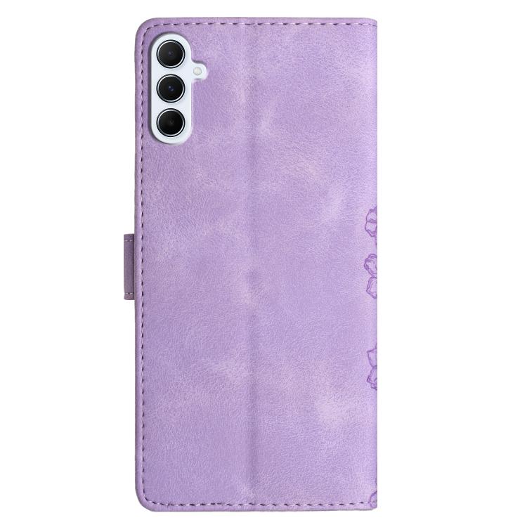 For Samsung Galaxy A17 5G Cherry Blossom Butterfly Skin Feel Embossed PU Phone Case