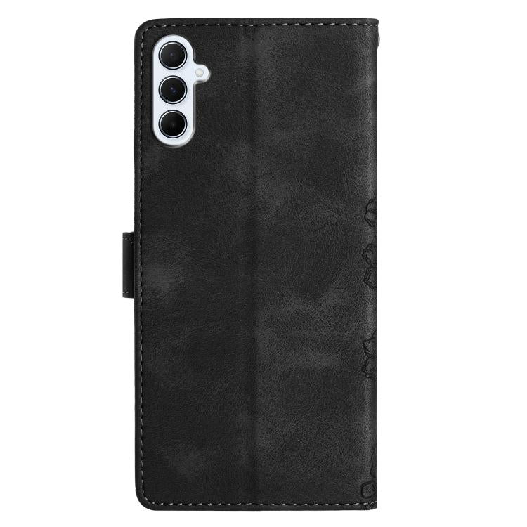 For Samsung Galaxy A17 5G Cherry Blossom Butterfly Skin Feel Embossed PU Phone Case