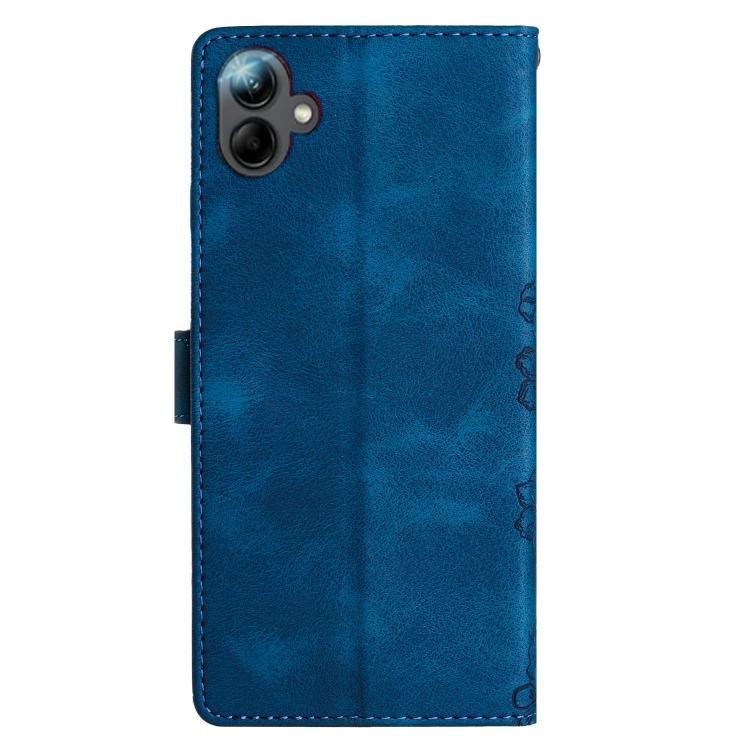 For Samsung Galaxy A07 5G Cherry Blossom Butterfly Skin Feel Embossed PU Phone Case