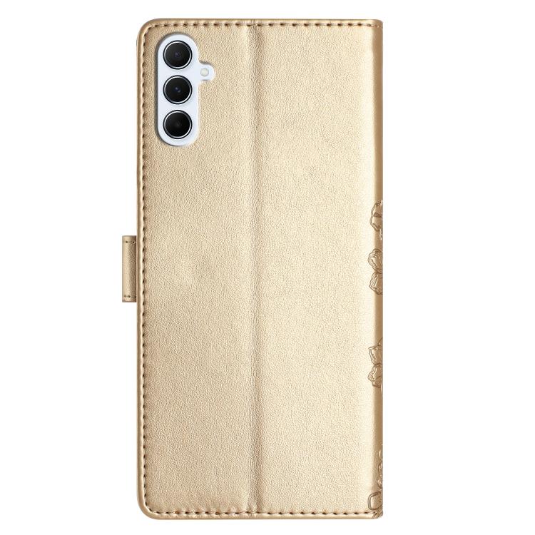 For Samsung Galaxy A37 5G Cherry Blossom Butterfly Skin Feel Embossed PU Phone Case
