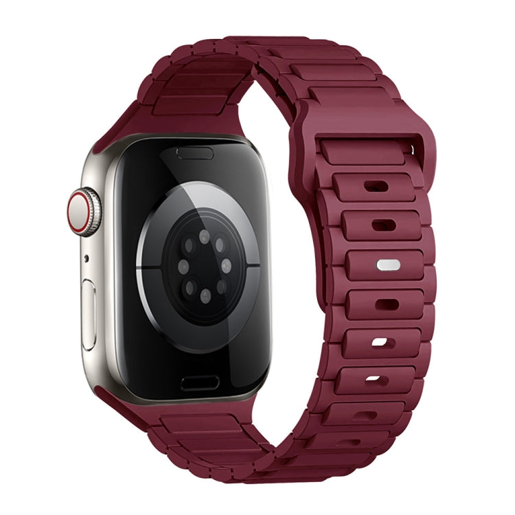 For Apple Watch SE 2023 40mm Tri-beads Loop Buckle Silicone Watch Band