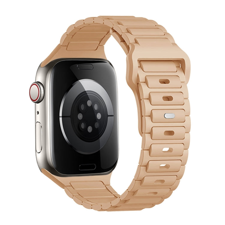 For Apple Watch Series 9 45mm Tri-beads Loop Buckle Silicone Watch Band