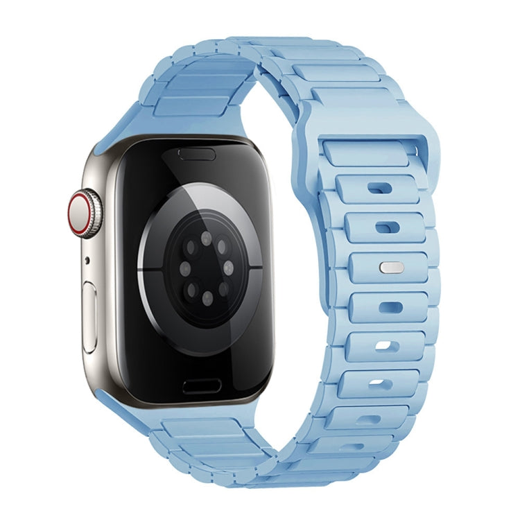 For Apple Watch SE 2022 44mm Tri-beads Loop Buckle Silicone Watch Band
