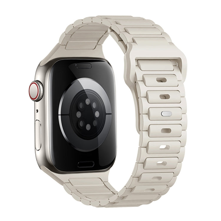 For Apple Watch SE 44mm Tri-beads Loop Buckle Silicone Watch Band