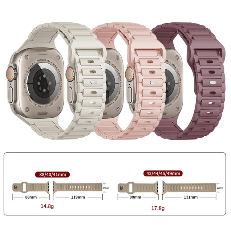 For Apple Watch SE 2022 44mm Tri-beads Loop Buckle Silicone Watch Band