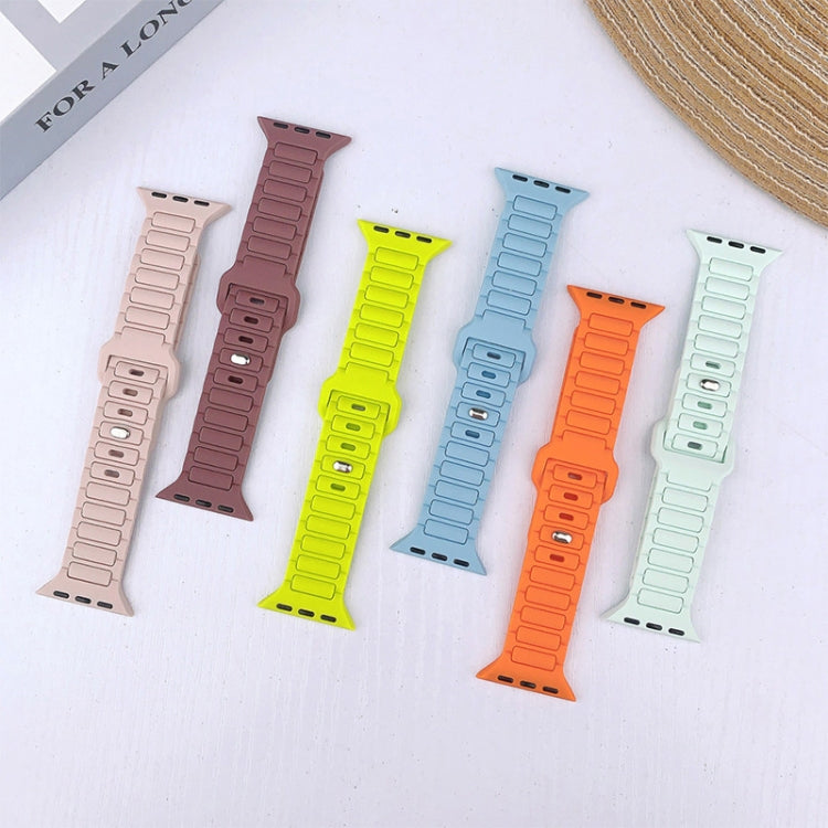 For Apple Watch SE 2023 44mm Tri-beads Loop Buckle Silicone Watch Band
