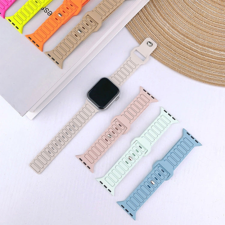 For Apple Watch SE 44mm Tri-beads Loop Buckle Silicone Watch Band