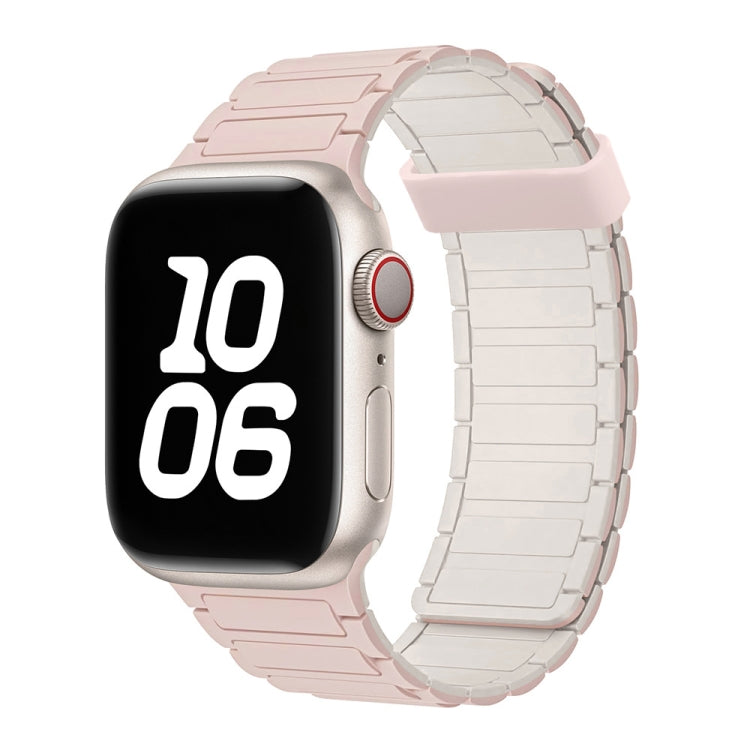 For Apple Watch Series 9 45mm Tri-beads Magnetic Hoop Silicone Watch Band