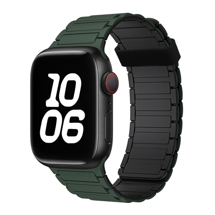 For Apple Watch Ultra 49mm Tri-beads Magnetic Hoop Silicone Watch Band