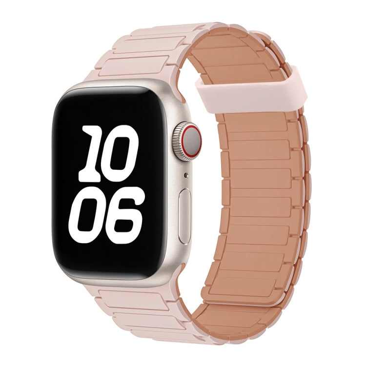 For Apple Watch Series 8 45mm Tri-beads Magnetic Hoop Silicone Watch Band