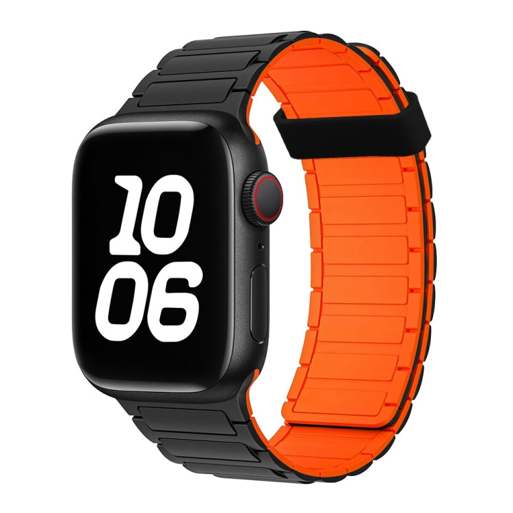 For Apple Watch Series 7 41mm Tri-beads Magnetic Hoop Silicone Watch Band