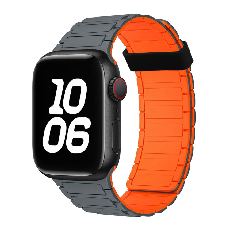 For Apple Watch Series 7 41mm Tri-beads Magnetic Hoop Silicone Watch Band