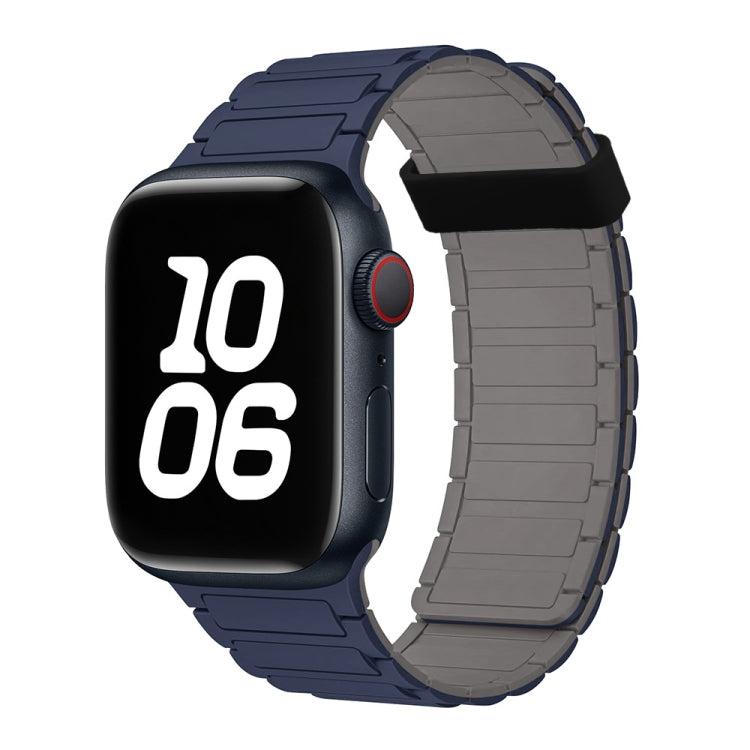 For Apple Watch Series 7 45mm Tri-beads Magnetic Hoop Silicone Watch Band