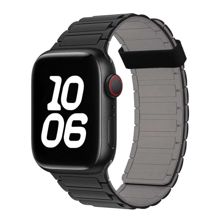 For Apple Watch SE 44mm Tri-beads Magnetic Hoop Silicone Watch Band