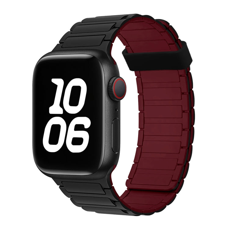 For Apple Watch SE 44mm Tri-beads Magnetic Hoop Silicone Watch Band