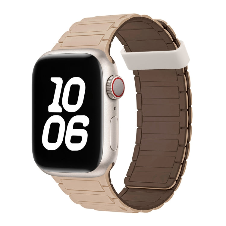 For Apple Watch SE 44mm Tri-beads Magnetic Hoop Silicone Watch Band