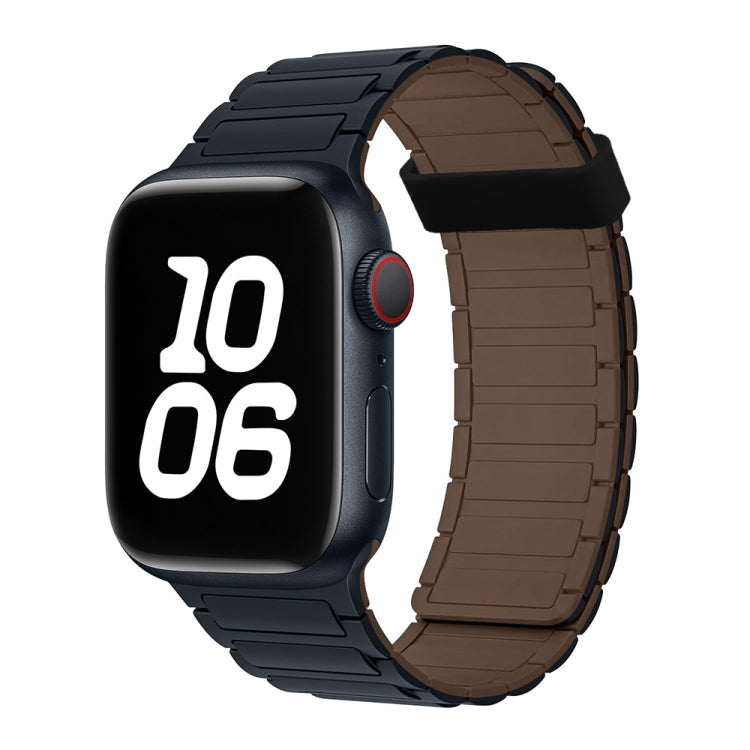 For Apple Watch SE 44mm Tri-beads Magnetic Hoop Silicone Watch Band