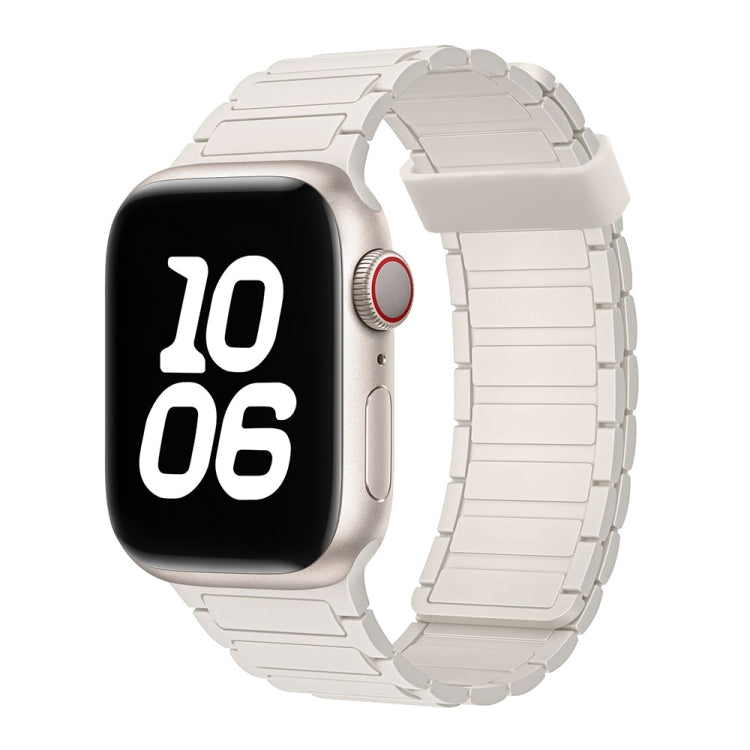 For Apple Watch Series 5 44mm Tri-beads Magnetic Hoop Silicone Watch Band