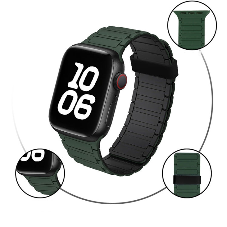 For Apple Watch Series 4 44mm Tri-beads Magnetic Hoop Silicone Watch Band