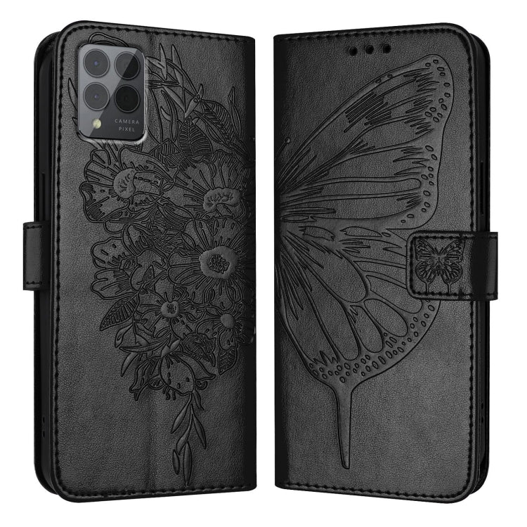 For T-Mobile REVVL 6 Pro / 6x Pro Embossed Butterfly Leather Phone Case