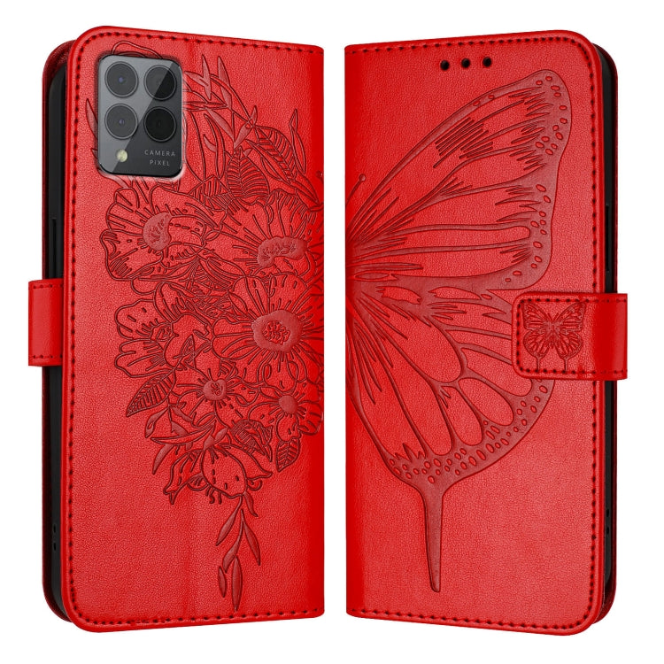 For T-Mobile REVVL 6 Pro / 6x Pro Embossed Butterfly Leather Phone Case