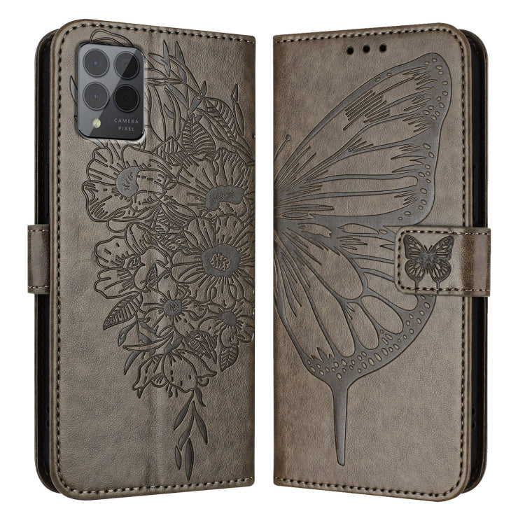 For T-Mobile REVVL 6 Pro / 6x Pro Embossed Butterfly Leather Phone Case