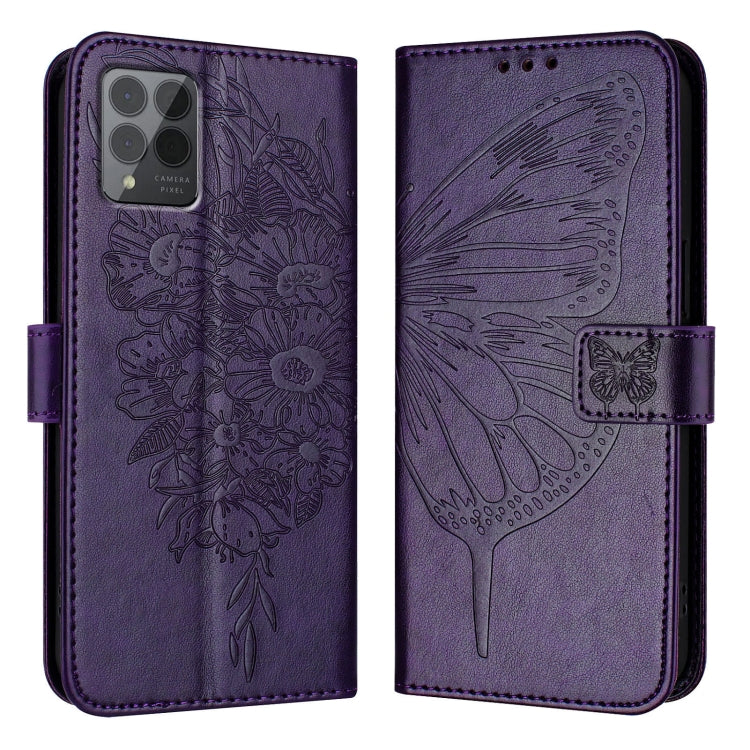 For T-Mobile REVVL 6 Pro / 6x Pro Embossed Butterfly Leather Phone Case