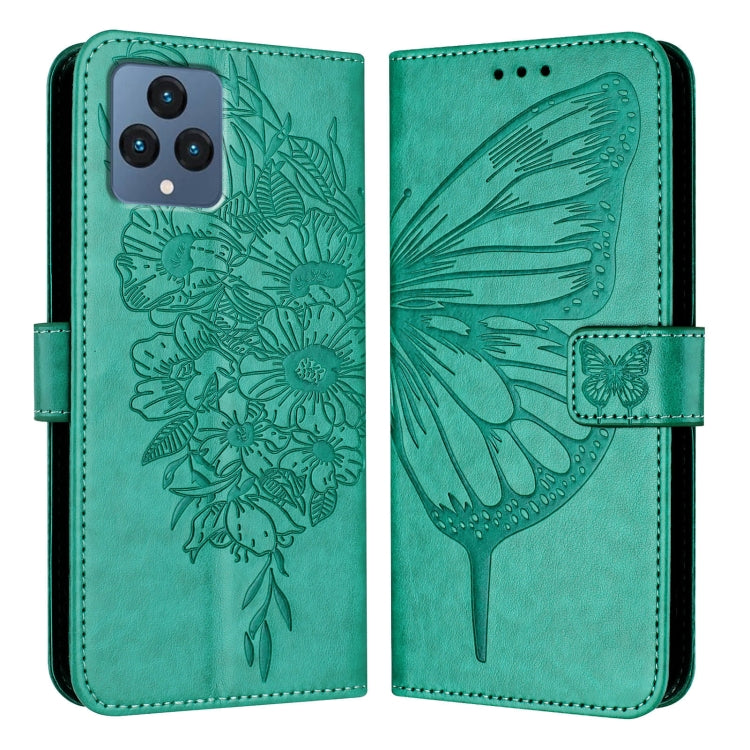 For T-Mobile REVVL 6 / 6x Embossed Butterfly Leather Phone Case