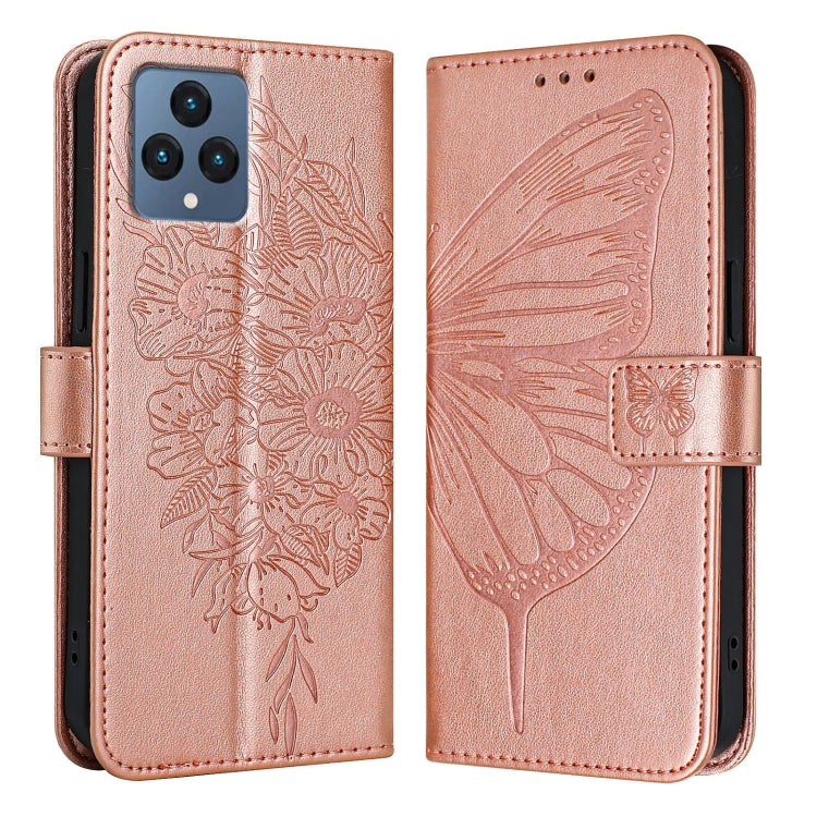 For T-Mobile REVVL 6 / 6x Embossed Butterfly Leather Phone Case