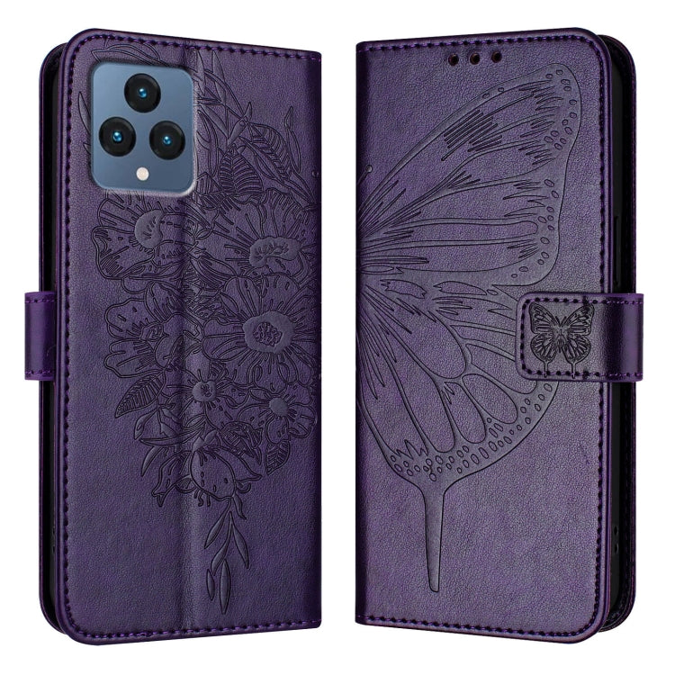 For T-Mobile REVVL 6 / 6x Embossed Butterfly Leather Phone Case