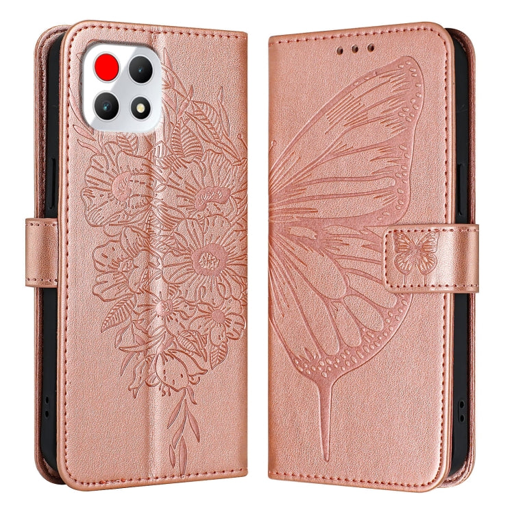 For T-Mobile REVVL 7 5G Embossed Butterfly Leather Phone Case