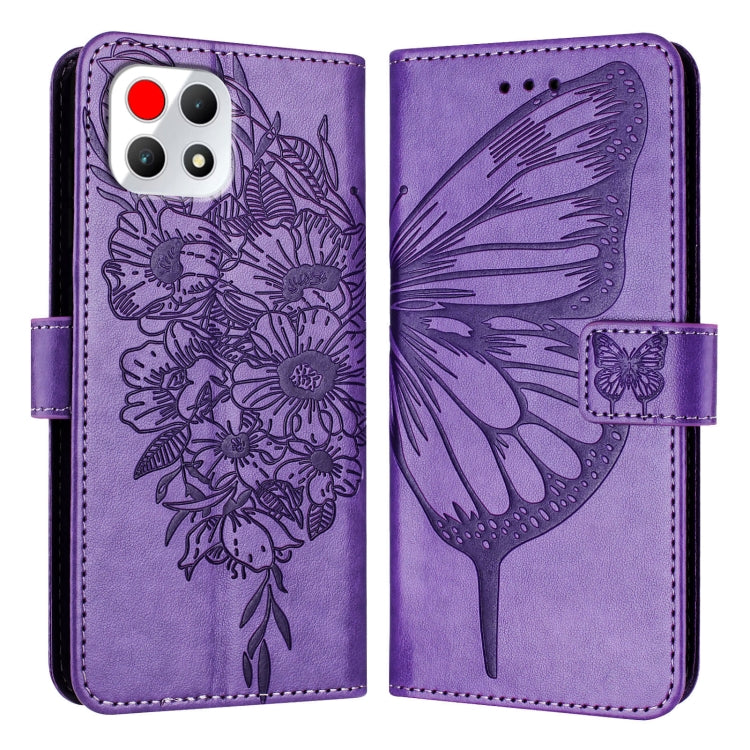 For T-Mobile REVVL 7 5G Embossed Butterfly Leather Phone Case