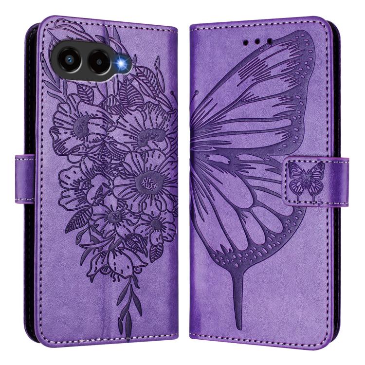 For T-Mobile REVVL 8 / T Phone 3 5G Embossed Butterfly Leather Phone Case