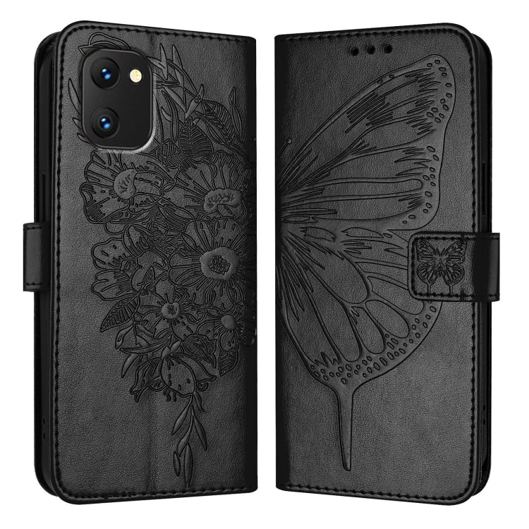 For UMIDIGI Power 7 / Power 7S Embossed Butterfly Leather Phone Case