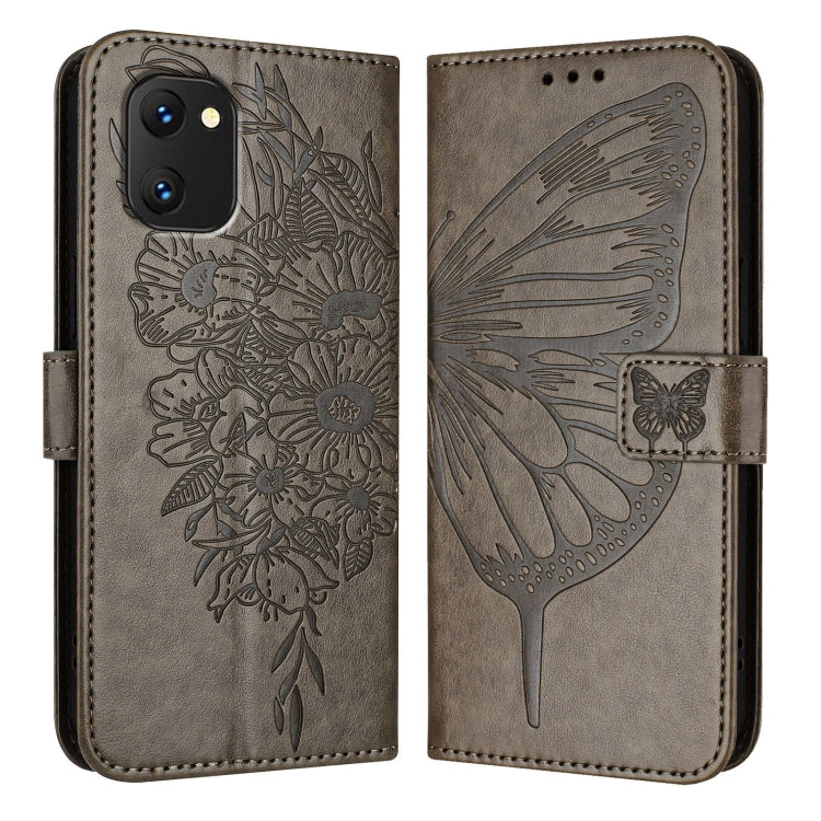 For UMIDIGI Power 7 / Power 7S Embossed Butterfly Leather Phone Case