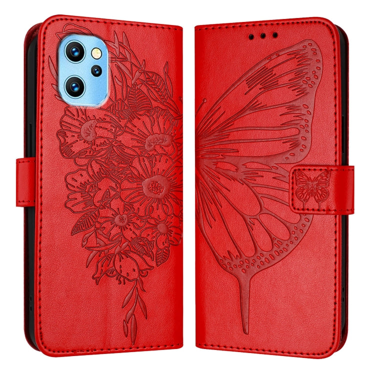 For UMIDIGI Power 7 Max Embossed Butterfly Leather Phone Case