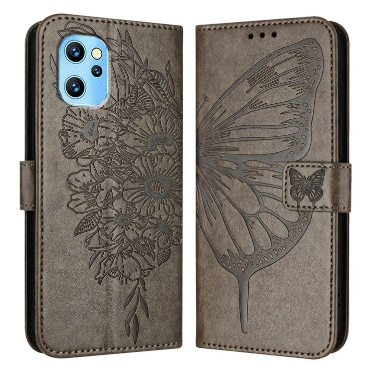 For UMIDIGI Power 7 Max Embossed Butterfly Leather Phone Case