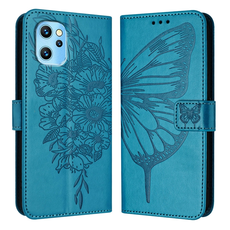 For UMIDIGI Power 7 Max Embossed Butterfly Leather Phone Case