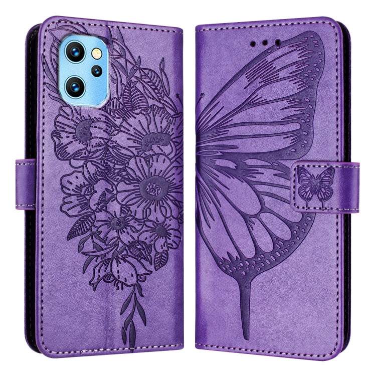 For UMIDIGI Power 7 Max Embossed Butterfly Leather Phone Case