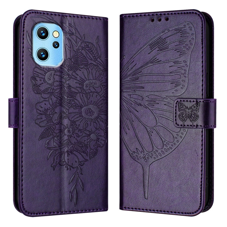 For UMIDIGI Power 7 Max Embossed Butterfly Leather Phone Case