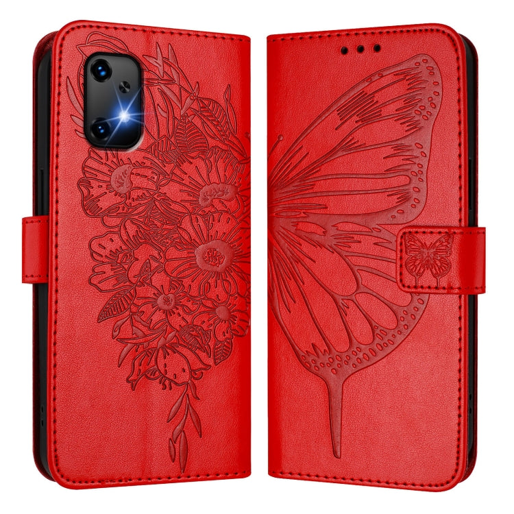 For UMIDIGI Bison X20 Embossed Butterfly Leather Phone Case