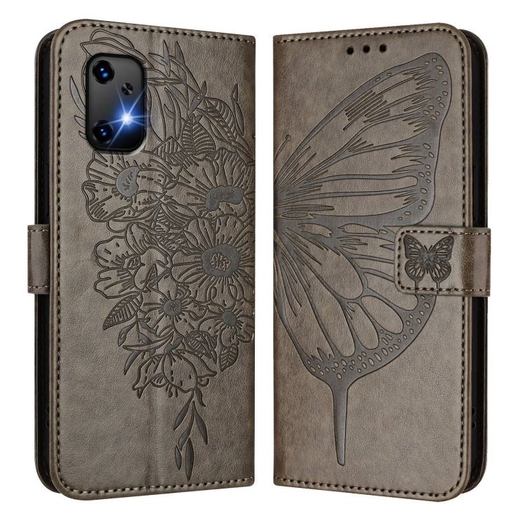 For UMIDIGI Bison X20 Embossed Butterfly Leather Phone Case