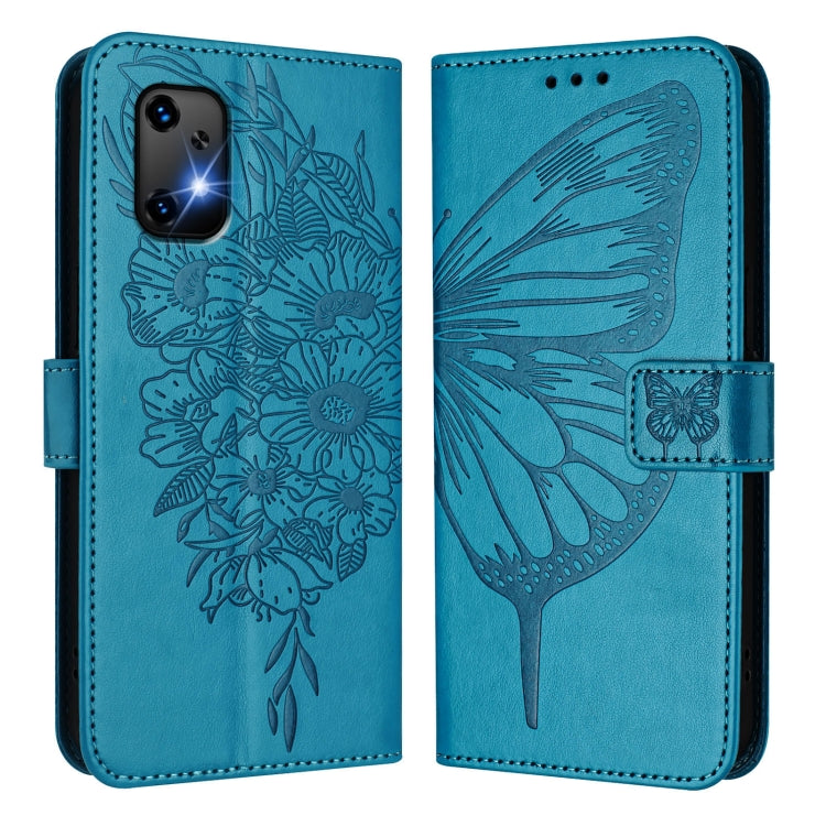 For UMIDIGI Bison X20 Embossed Butterfly Leather Phone Case