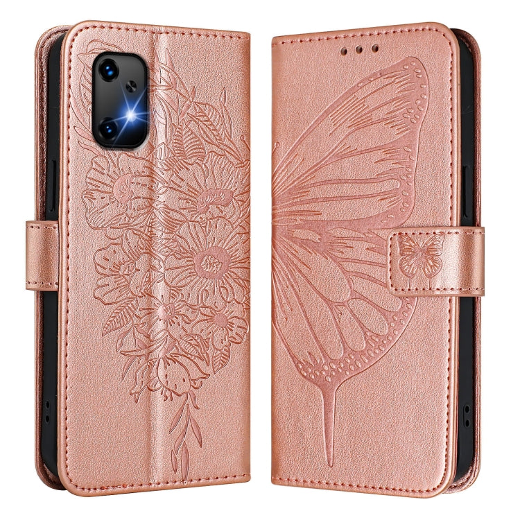 For UMIDIGI Bison X20 Embossed Butterfly Leather Phone Case