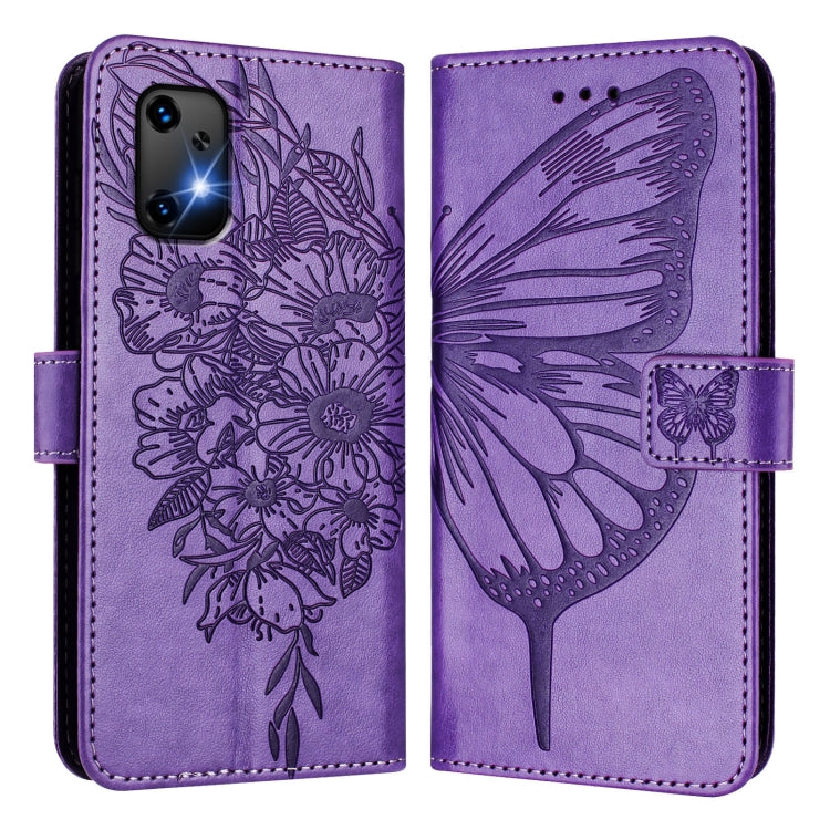 For UMIDIGI Bison X20 Embossed Butterfly Leather Phone Case